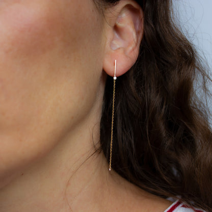 ICICLE DIAMOND LINE & CHAIN LONG EARRING - Irena Chmura Jewellery