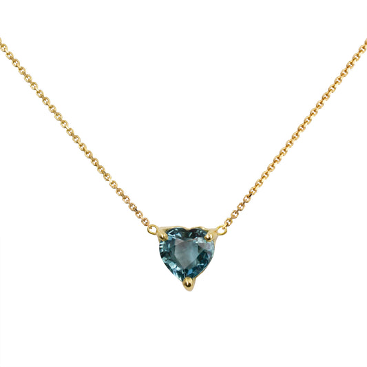 ONE OF A KIND BLUE TOURMALINE HEART NECKLACE - Irena Chmura Jewellery