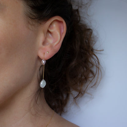 MERMAID 2 PEARLS EARRING - Irena Chmura Jewellery
