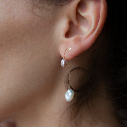 MERMAID 2 PEARLS EARRING - Irena Chmura Jewellery