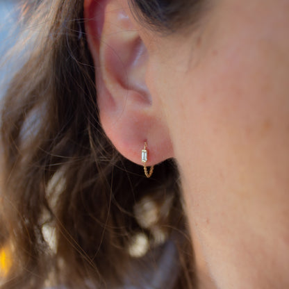 ICICLE DIAMOND FLOATING CHAIN EARRING - Irena Chmura Jewellery