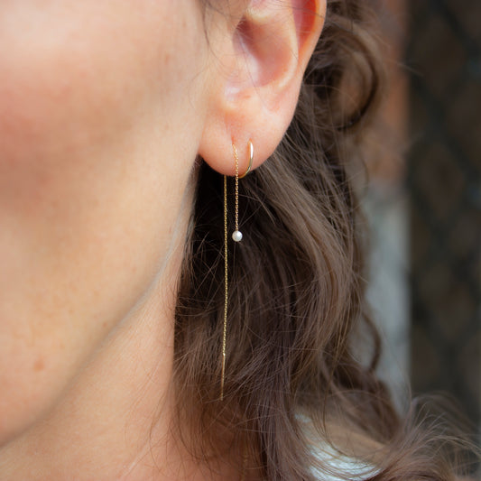 SWAN THREADER EARRING - Irena Chmura Jewellery