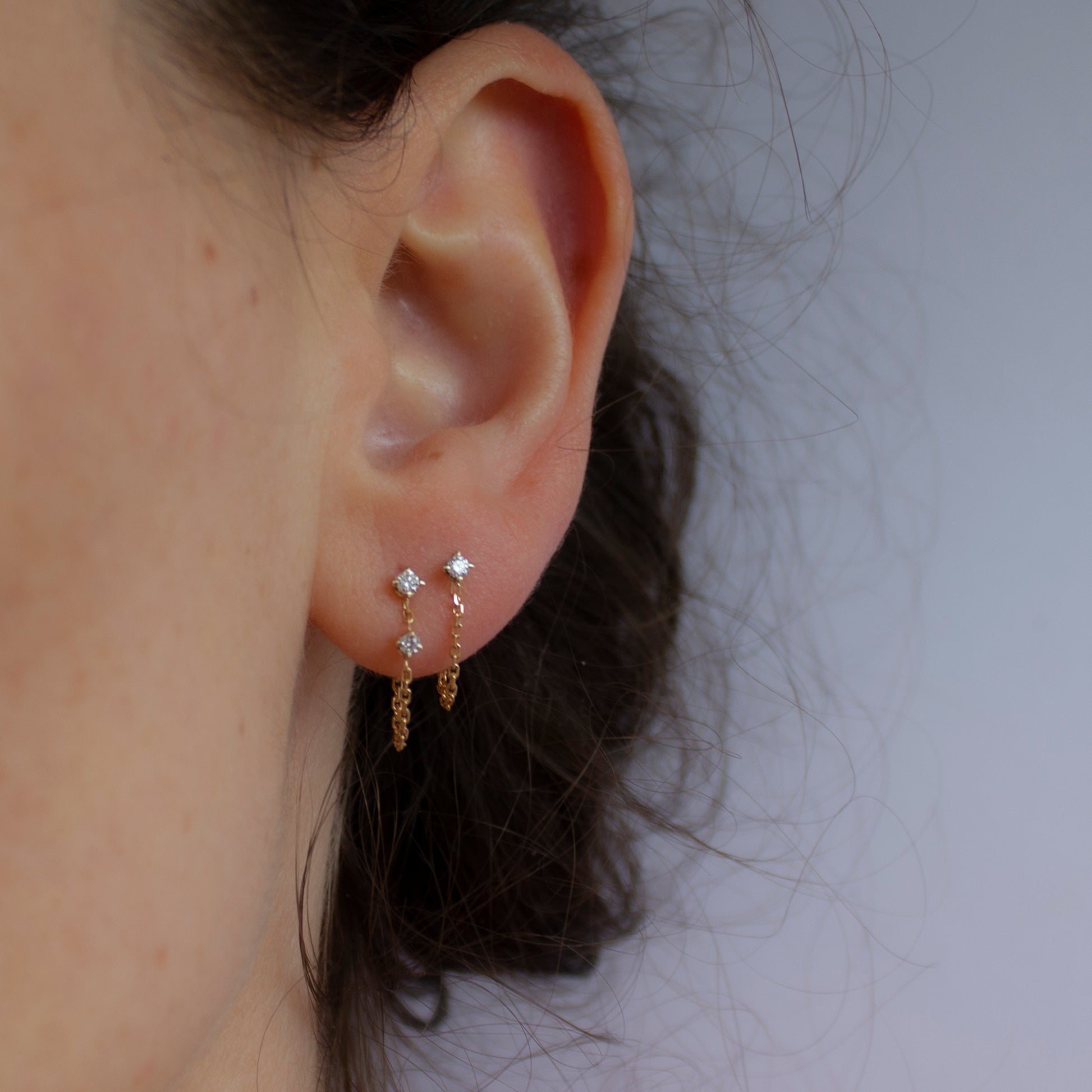 ICICLE 2 DIAMOND CHAIN EARRING - Irena Chmura Jewellery