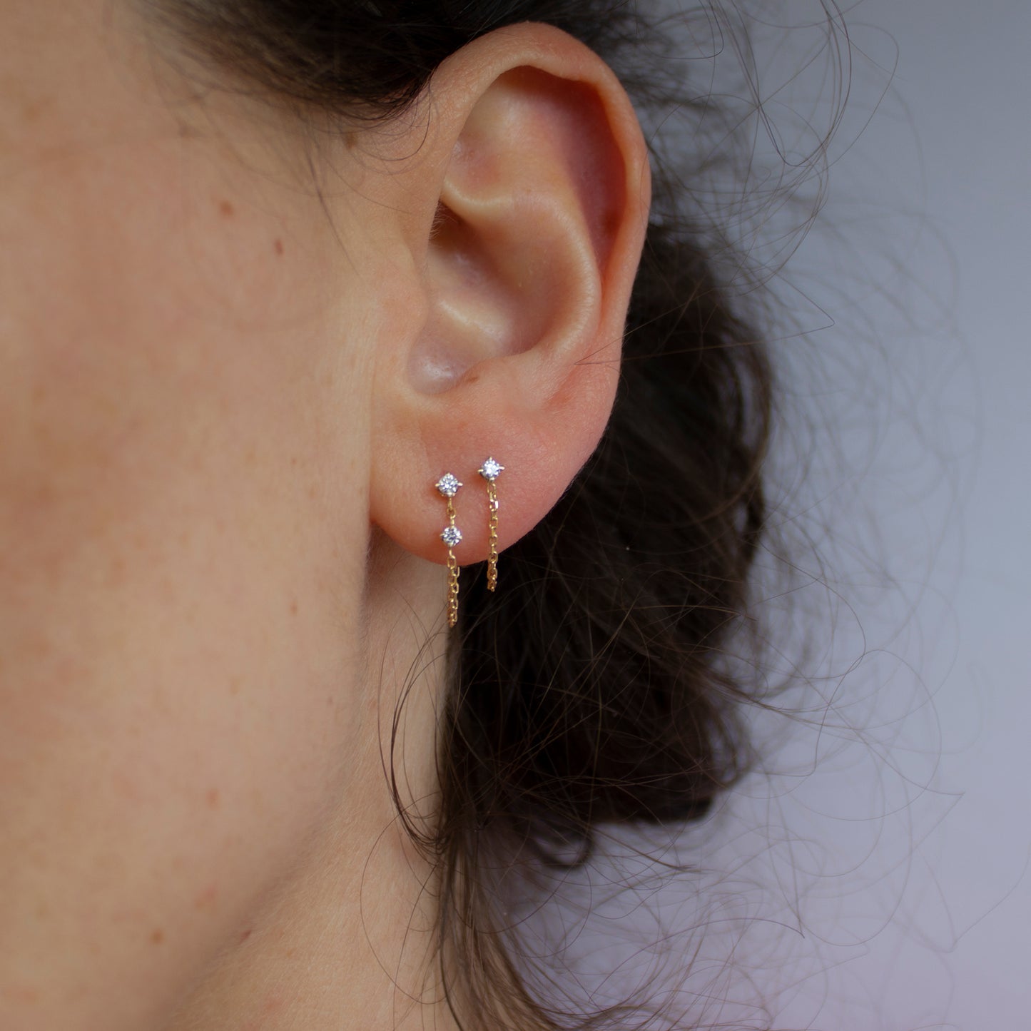 ICICLE 2 DIAMOND CHAIN EARRING - Irena Chmura Jewellery