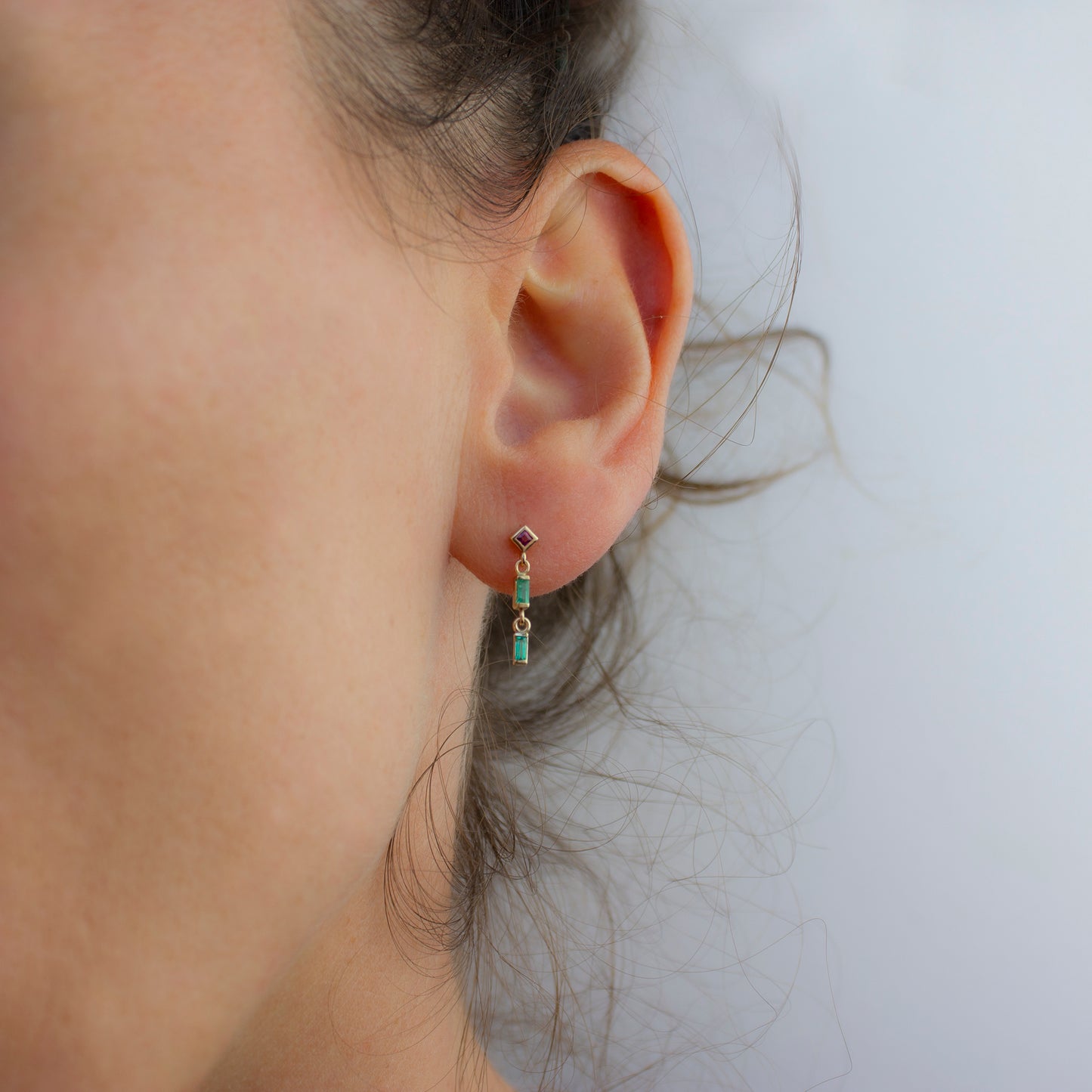 CASCADE EARRING - EMERALD & SAPPHIRE - Irena Chmura Jewellery
